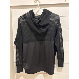 Cali Sport Womens Black Mesh Panel Hoodie Pullover S Gym Blokecorp Athleisure